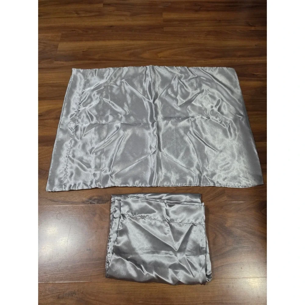 Satin Pillowcase Set 2pc Standard Silver Grey New Silky Smooth Bedding
